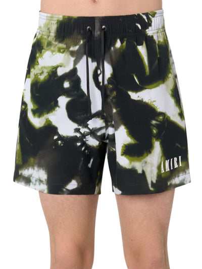 Amiri Core Logo Tie Dye Camo Green Swimtrunk
