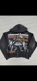 Mixed Emotions “Fallen Beauty” Zip up hoodie black/Red