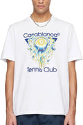 Casablanca Tennis Logo Tee (White/Blue/Yellow)