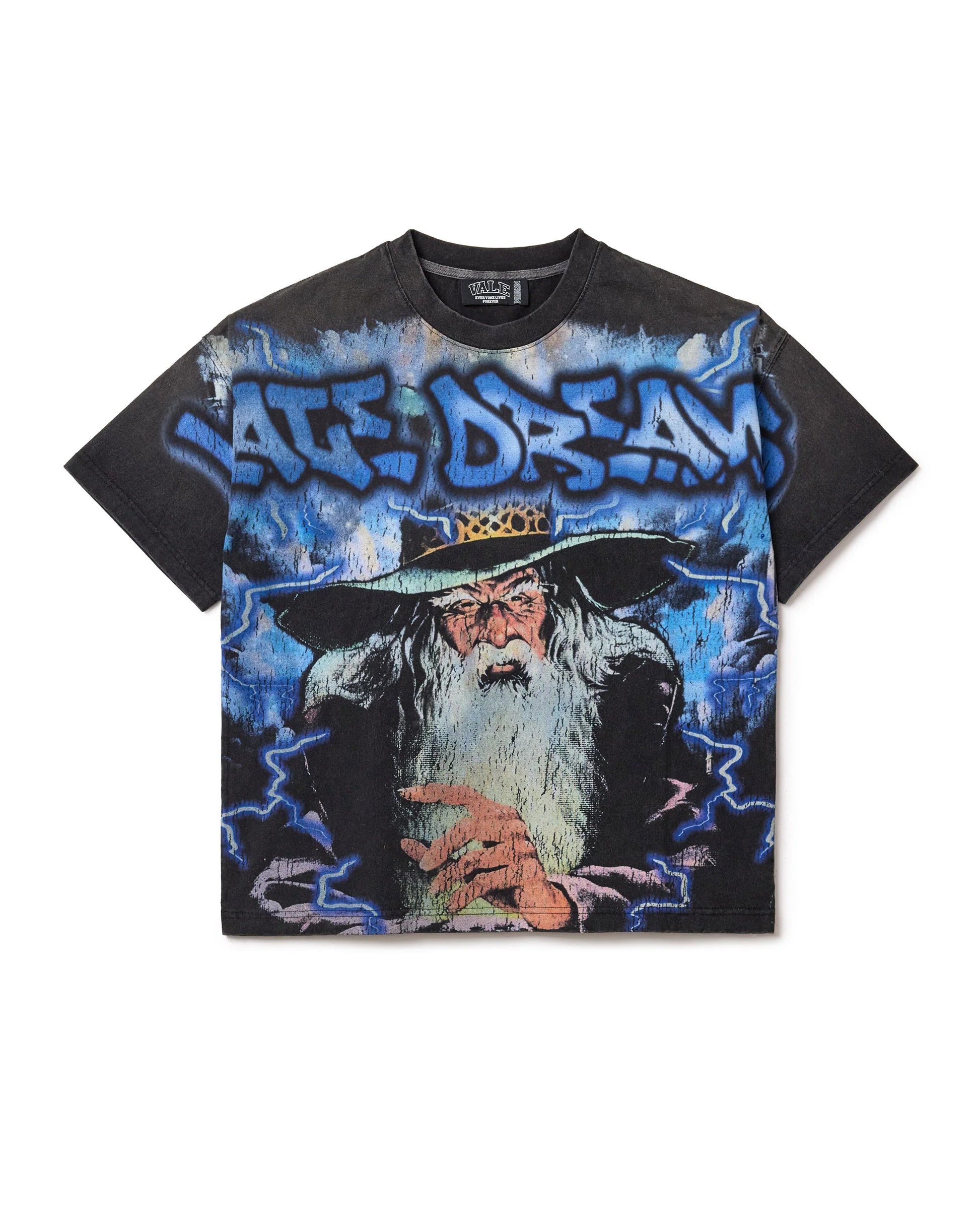 Vale Lives “Blue Wizard” Tee (Black)