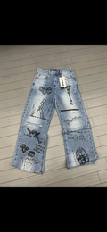Mixed Emotions Graffiti Jean blue