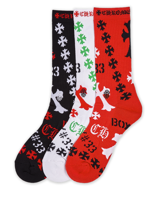 Chrome Hearts Stencil Socks