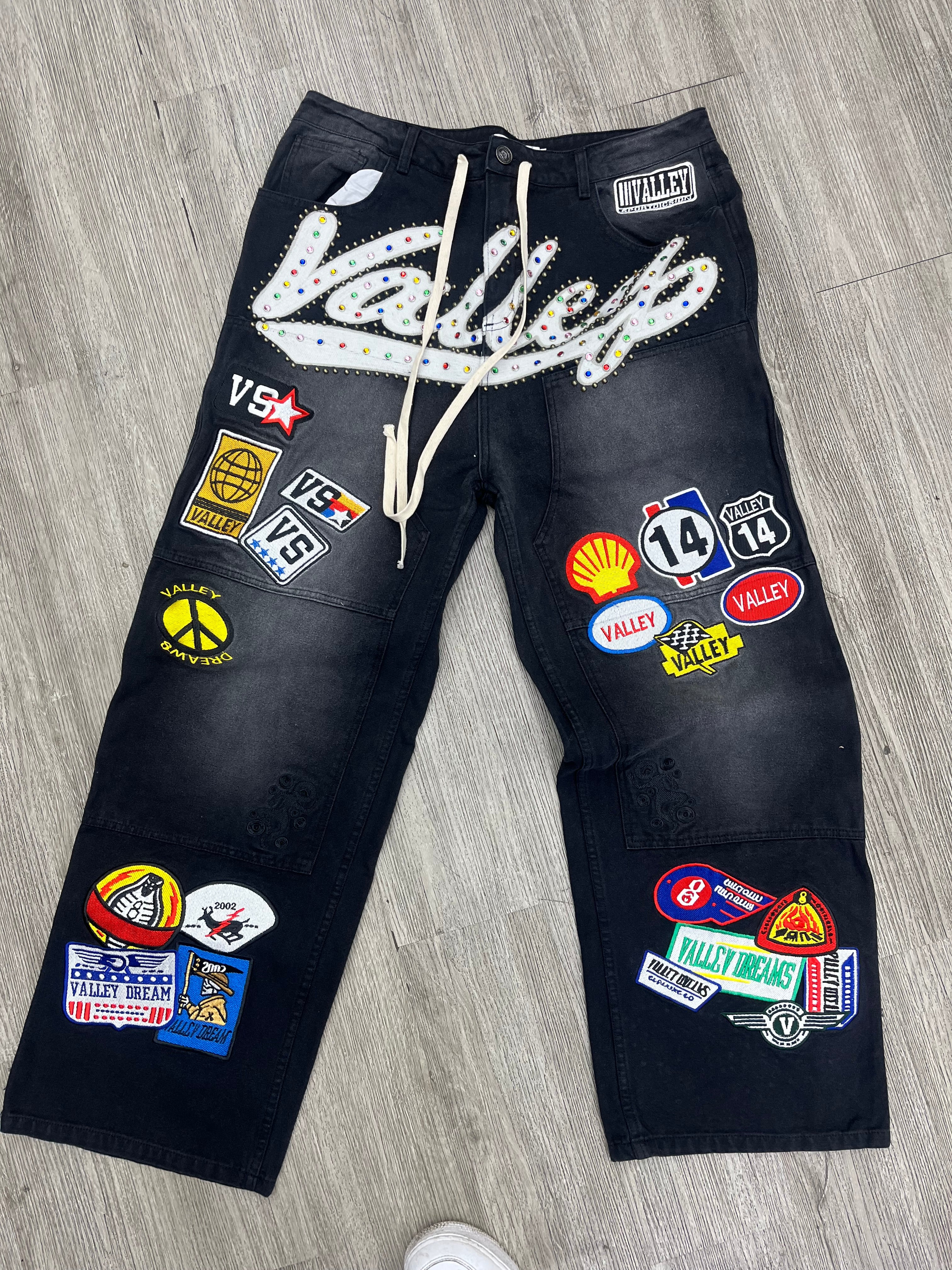 Vale Patchwork Carpenter pants black