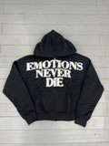 Mixed emotions zip up black