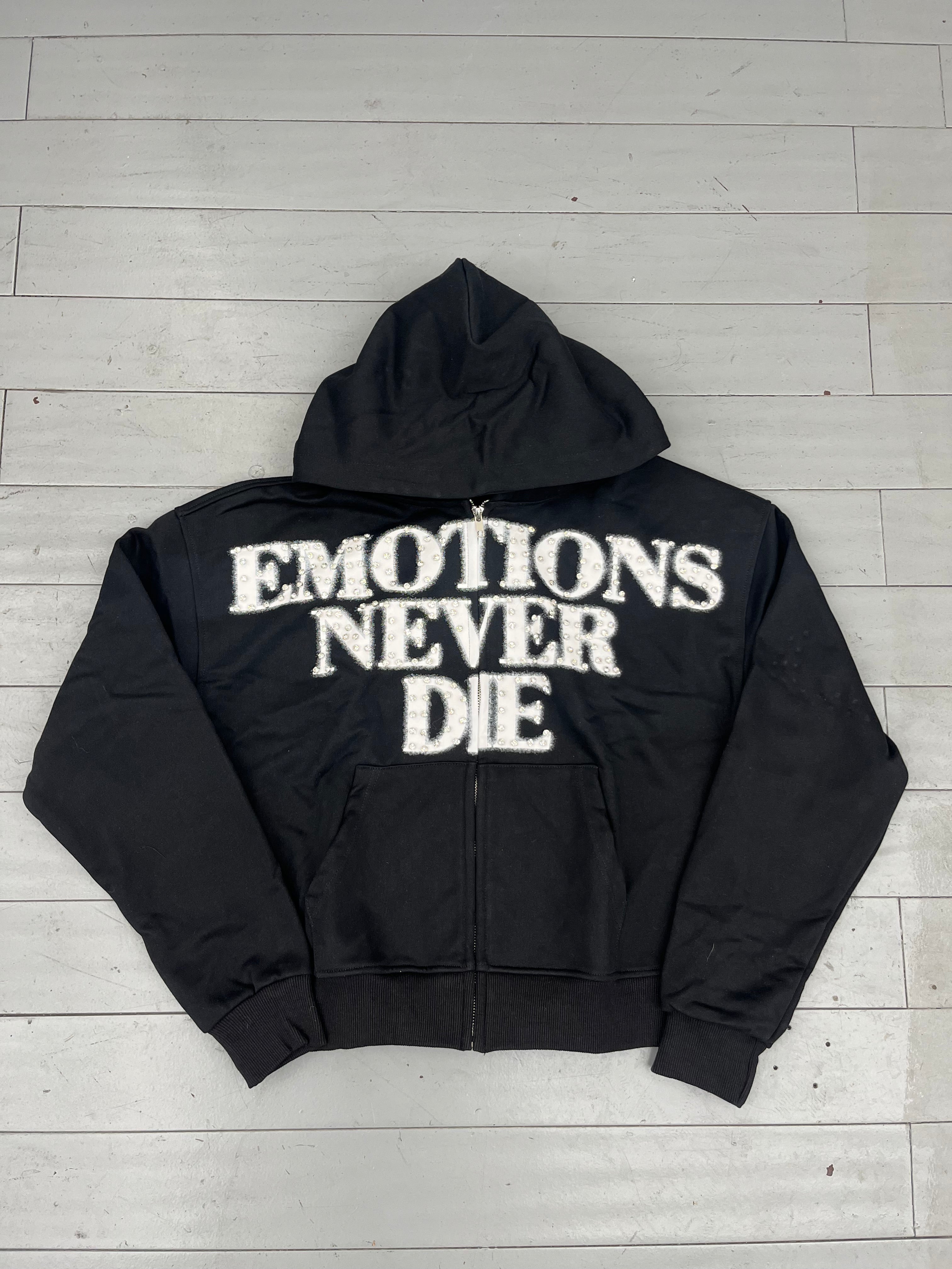 Mixed emotions zip up black