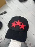 Amiri trucker hat black red stars