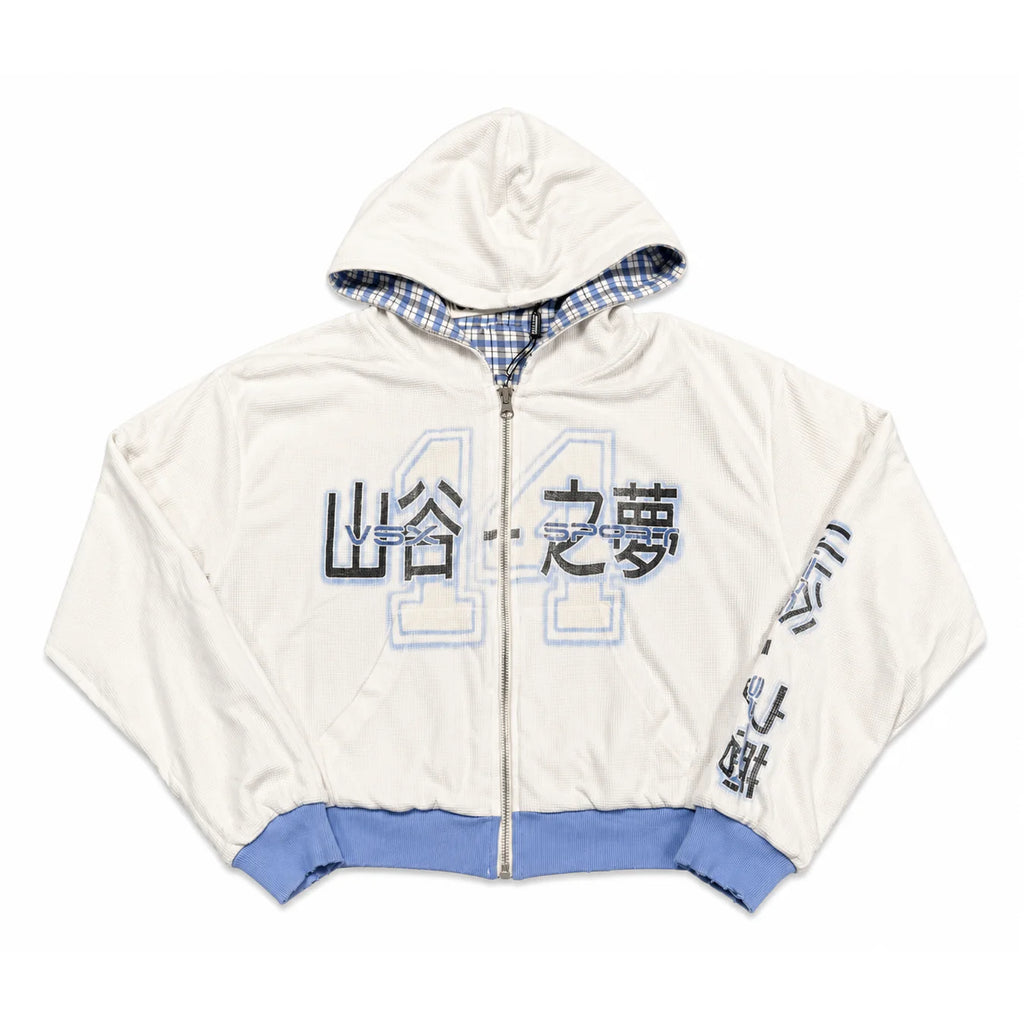 Vale Reversible Zip Up Hoodie (Light Blue/White)