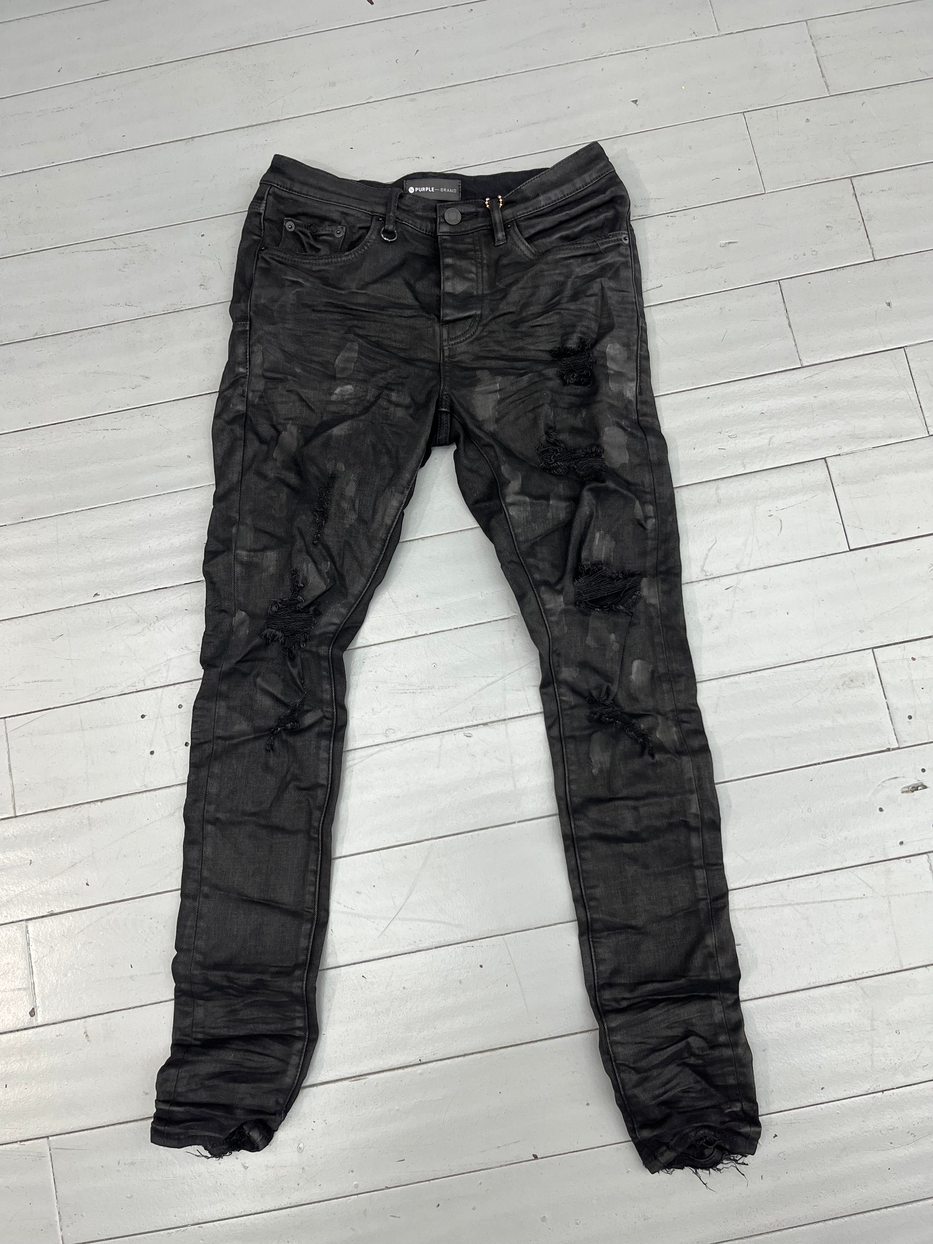 Purple brand oil spill black jeans