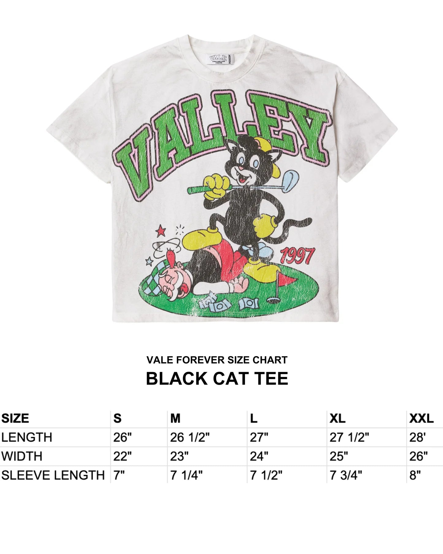 Vale Lives “Black Cat” Tee (White)