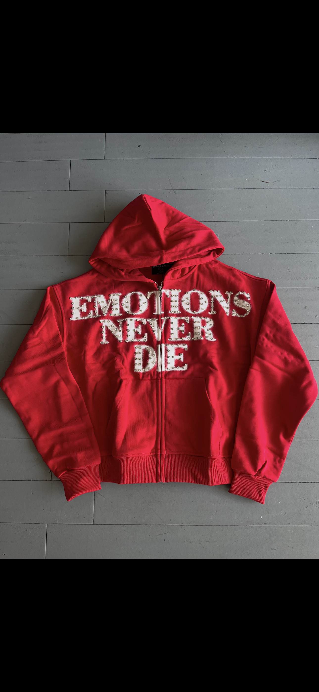 Mixed Emotions “Never Die” Zip up hoodie red