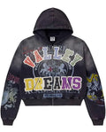 Vale Blasted Zip Up Hoodie (Black)