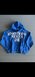 Mixed Emotions “Never Die” Zip Up Hoodie blue