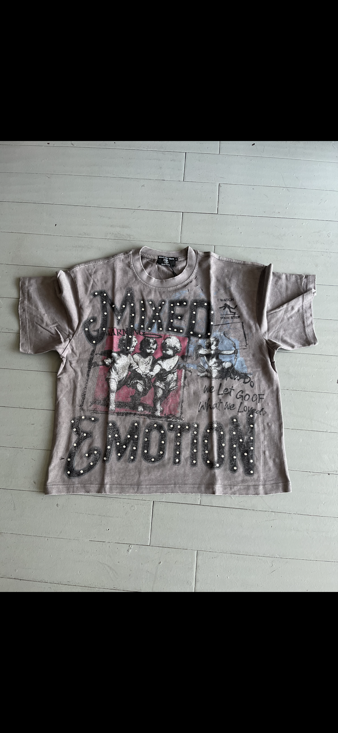 Mixed Emotions Grey tee 3 angel