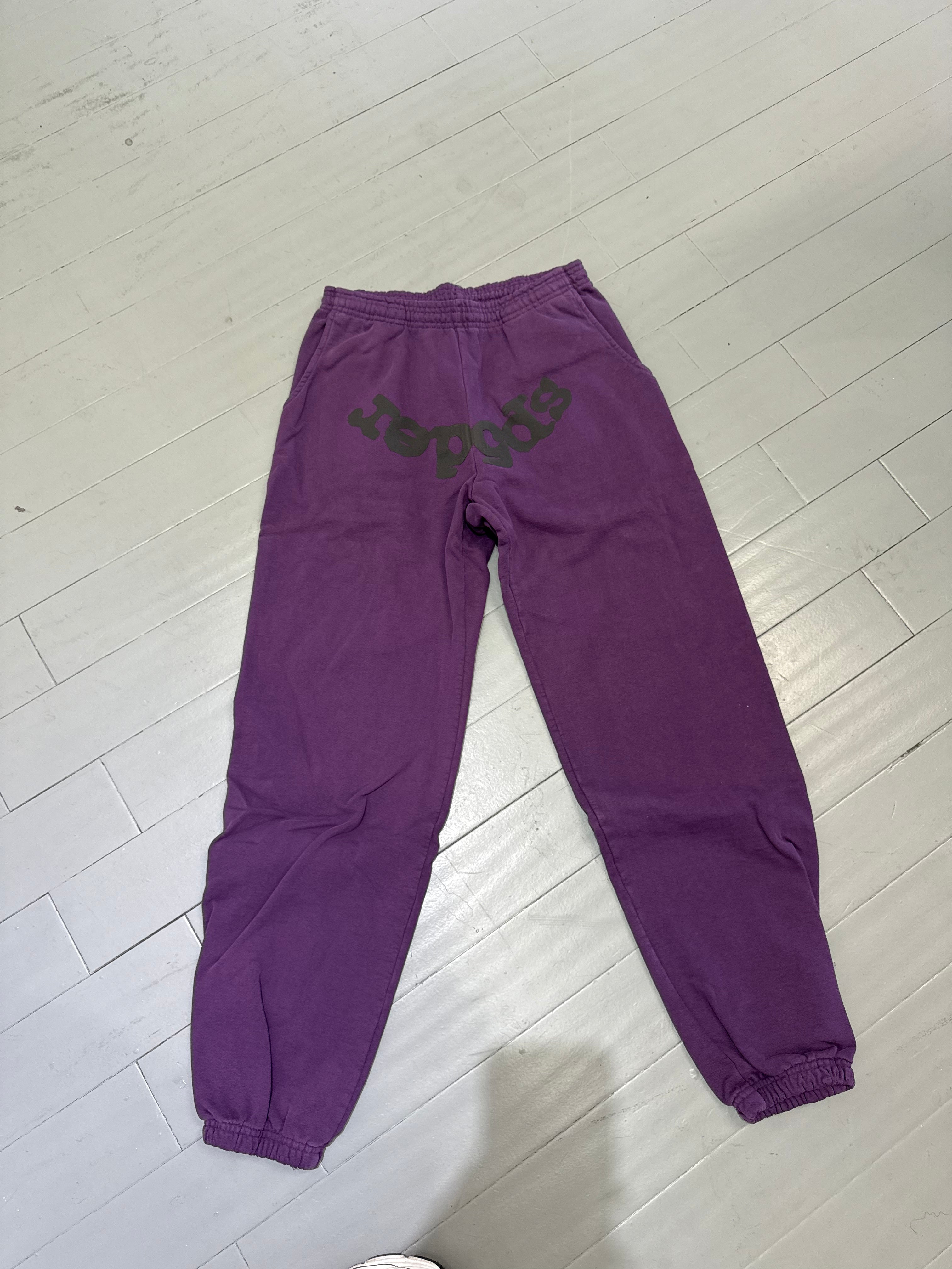 Spider sweatpants dark purple/ black logo
