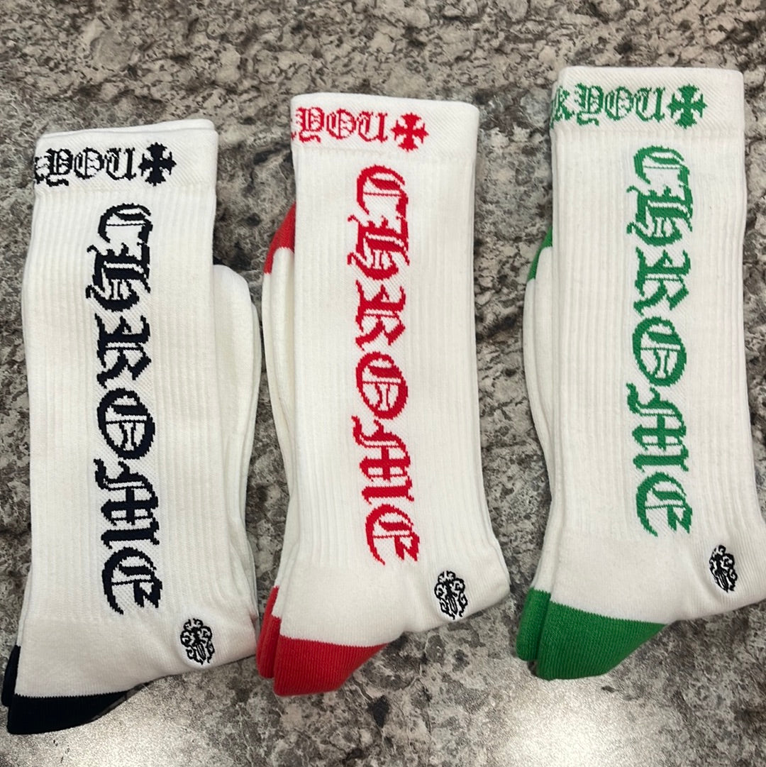 Chrome hearts socks white (green/ red/ black)
