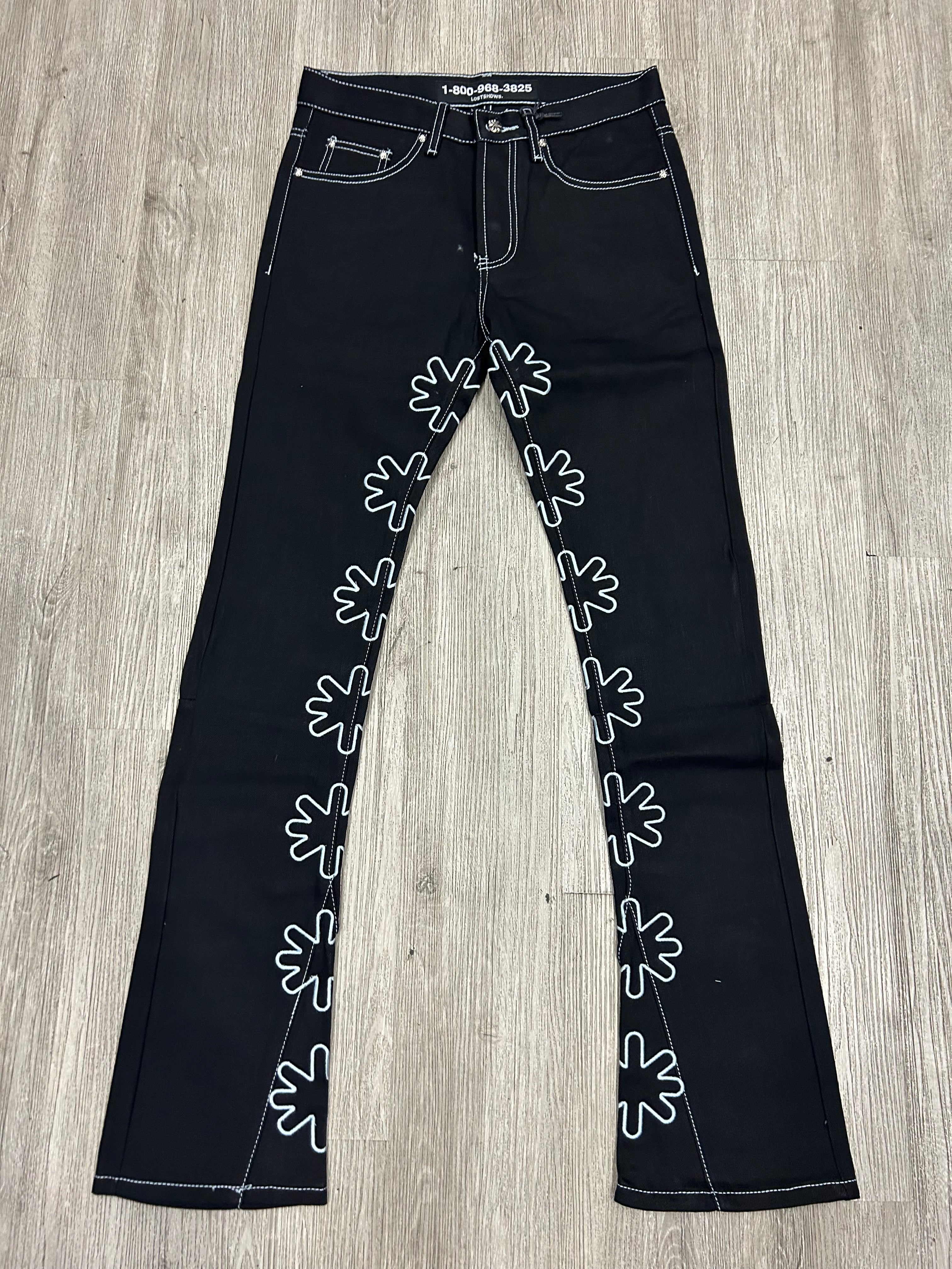 Lost Shdws jeans black/ white outline