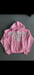 Mixed Emotions “Never Die” Zip Up Hoodie pink