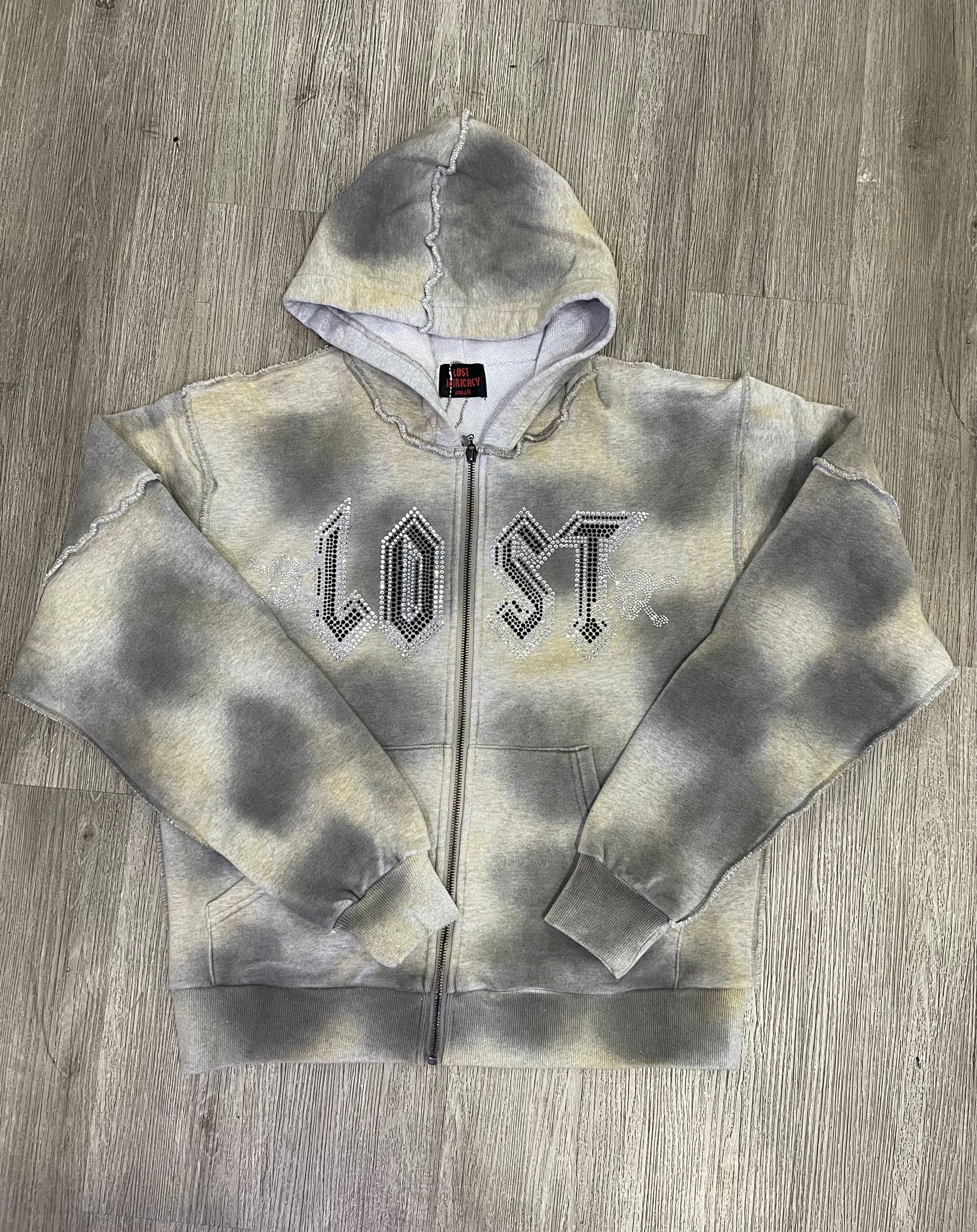 Lost intricacy Zip up hoodie grey