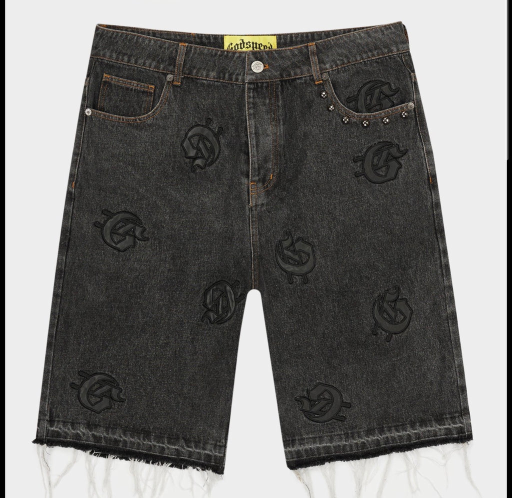 Godspeed “infinity Logo” Denim Shorts (Black)