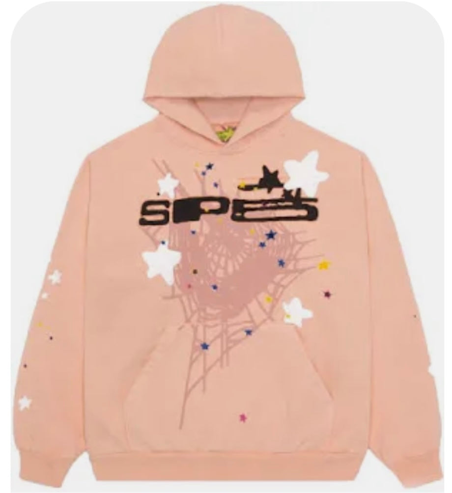 Spider hoodie salmon