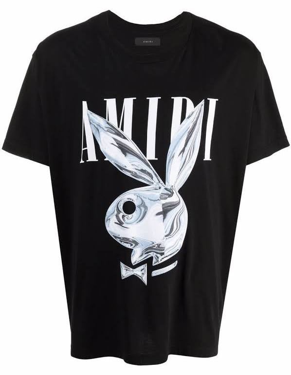 Amiri Playboy Tee (Black/White/Blue)