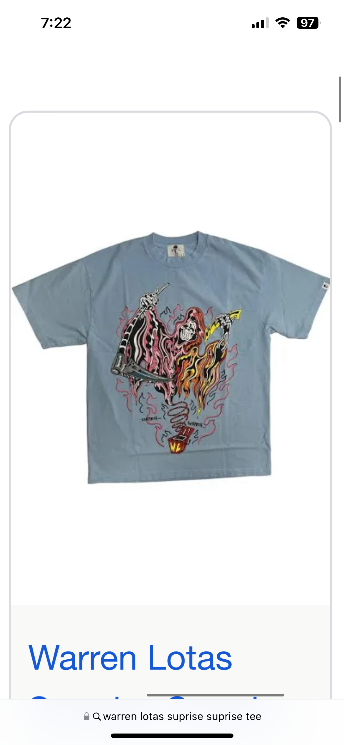 Warren Lotas “Suprise Suprise” Tee (Light Blue)
