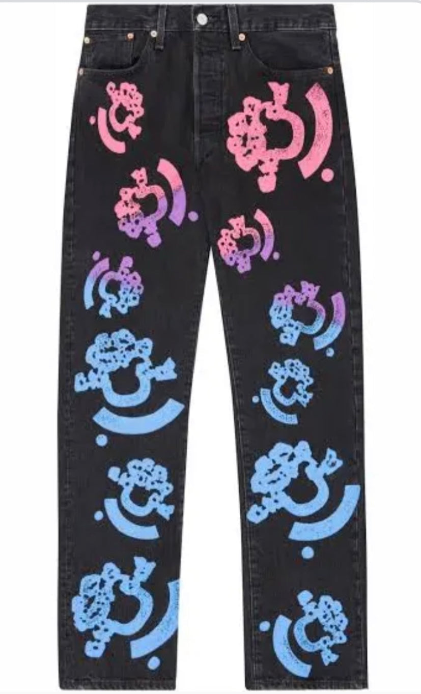 Denim Tears X Bstroy Jeans (Black/Pink/Blue)