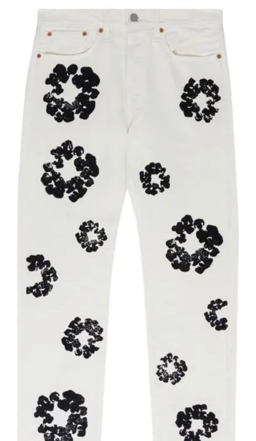 Denim tears jeans white/ black