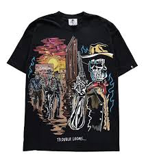 Warren Lotas “Trouble Looms” Tee (Black)