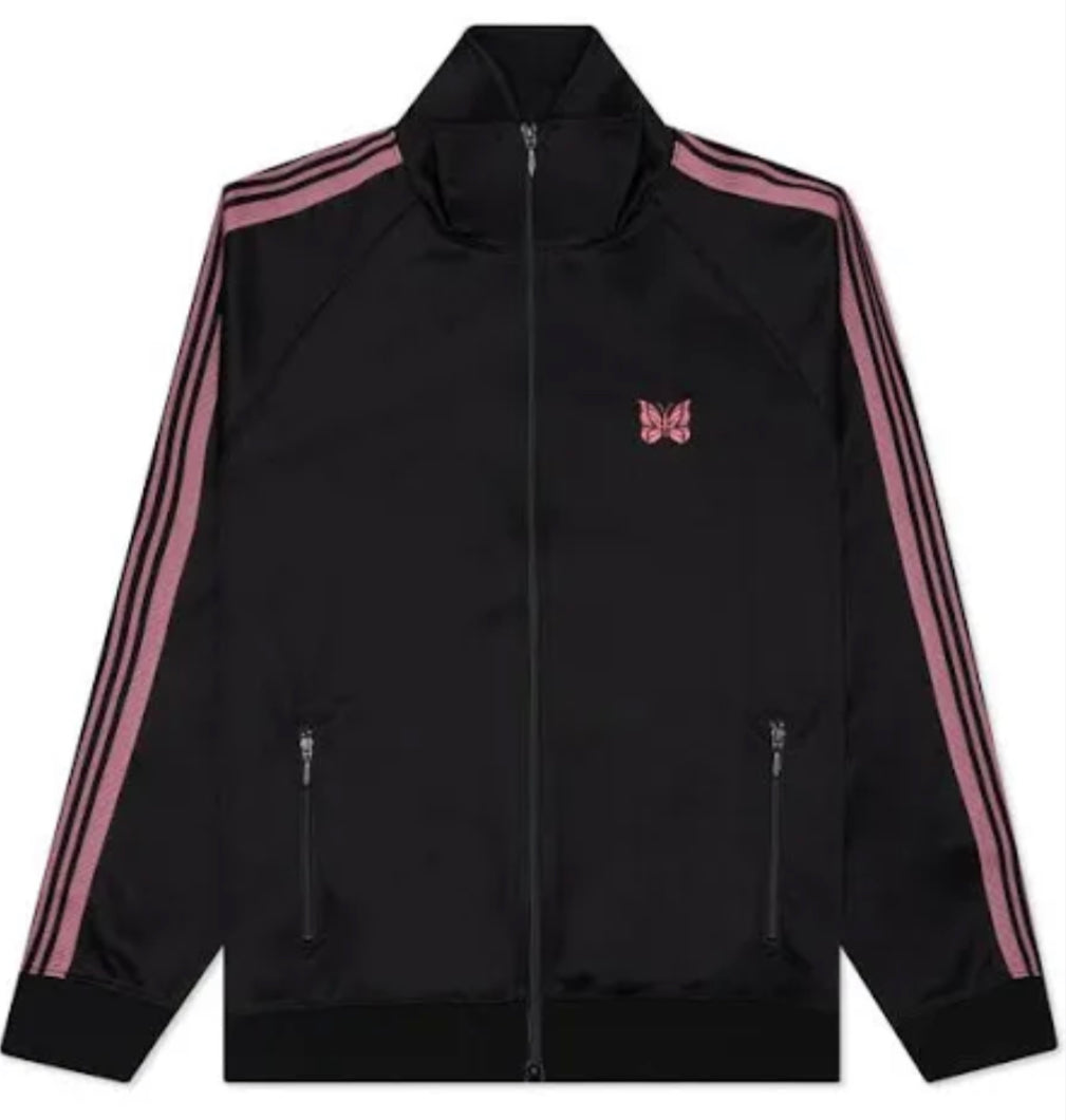 Needless track zip up black/ light purple