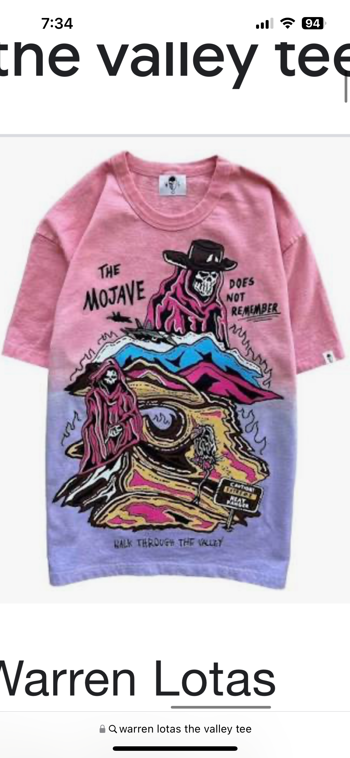 Warren Lotas “The Valley” Tee (Pink/Purple)