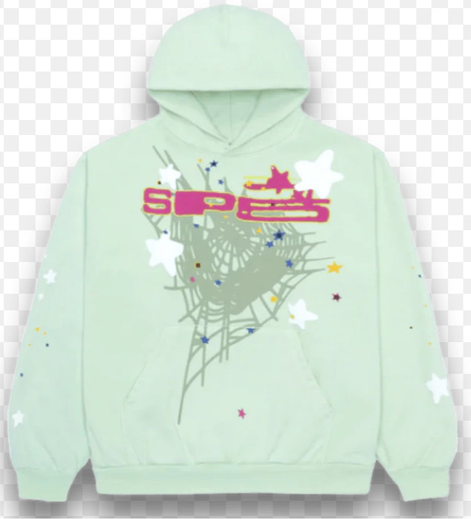 Spider hoodie green mint