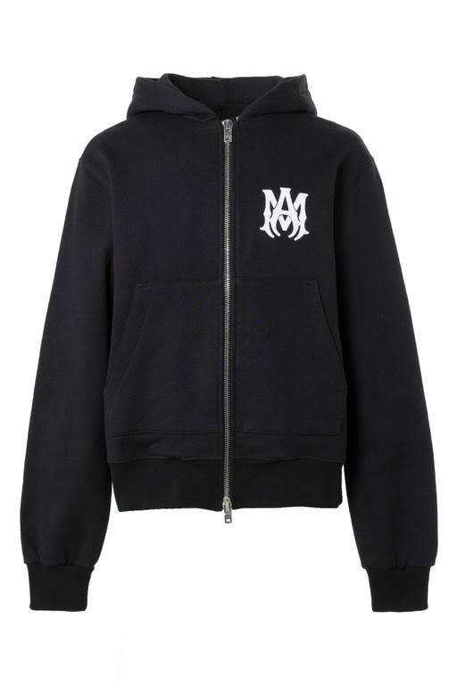 Amiri “MA” Zip Up Hoodie (Black/White)