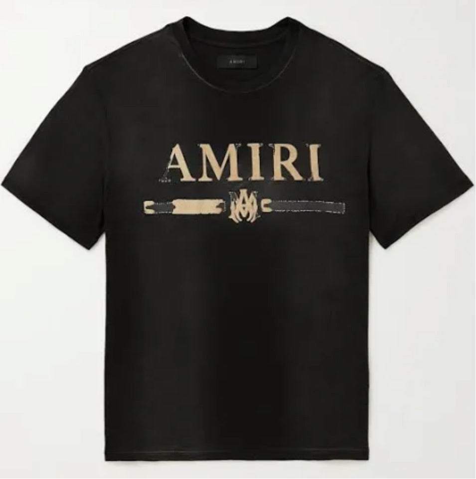 Amiri tee bar logo Flocked black