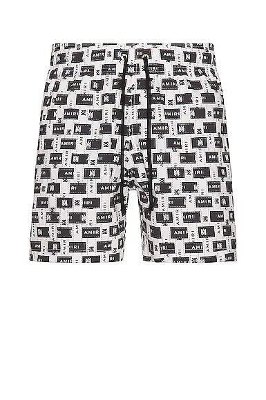 Amiri “Interweave” Swimtrunk (White/Black)