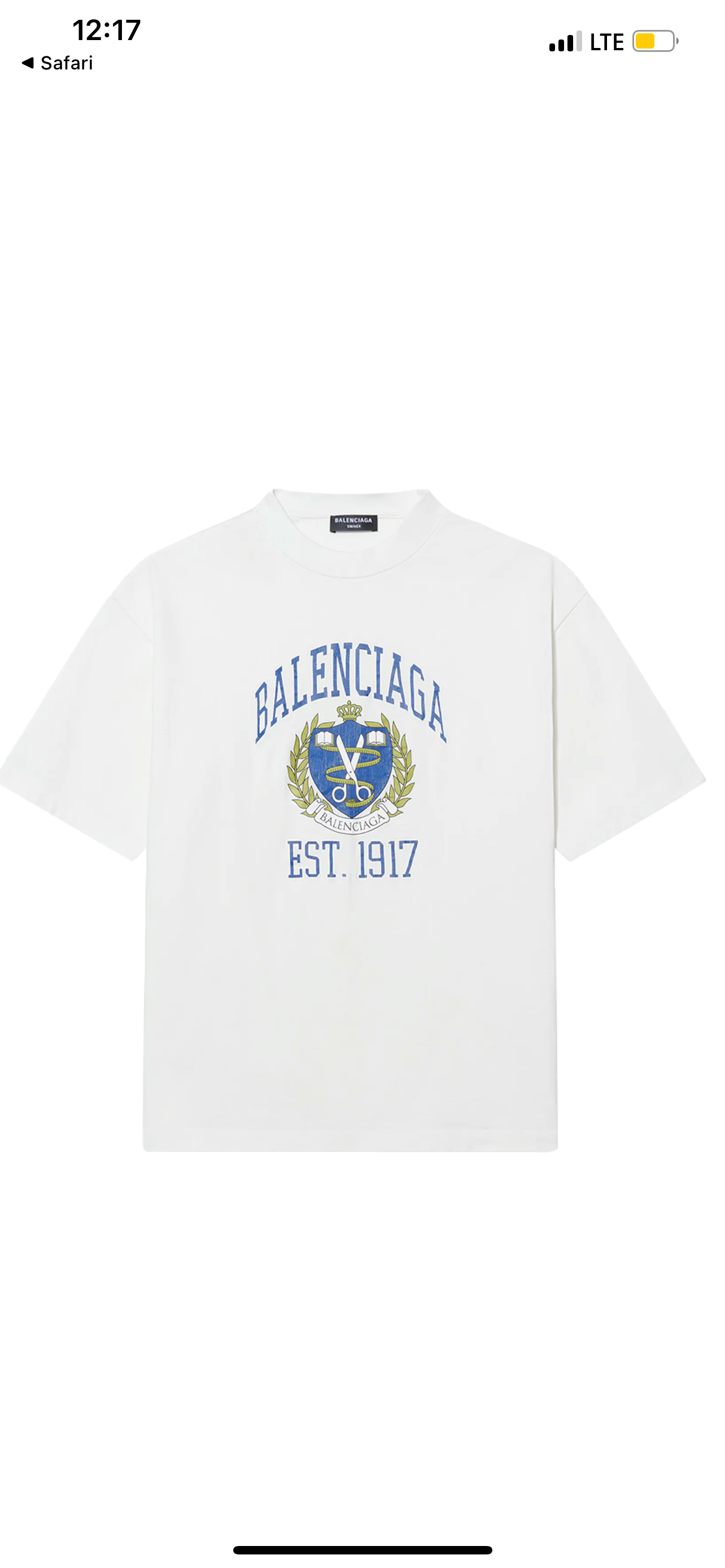 Balenciaga College Tee (White/Yellow/Blue)