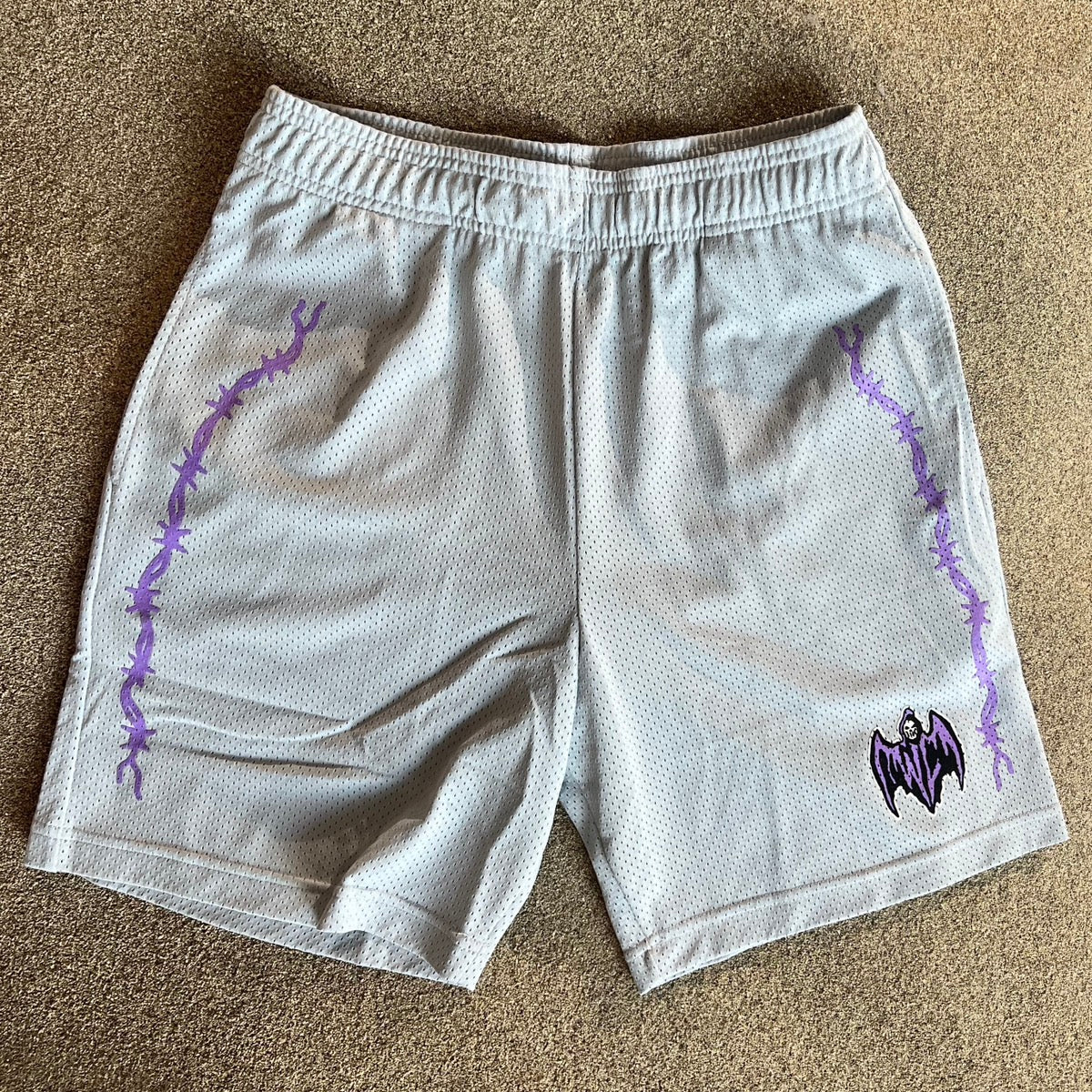 Warren Lotas “Barbed Wire” Shorts (Grey/Purple)