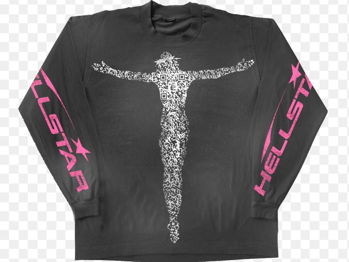 Hellstar Longsleeve Jesus Christ grey/ pink