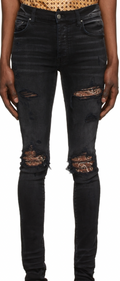 Amiri MX1 jeans black brown bandana
