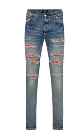 Amiri jeans trasher orange bandana