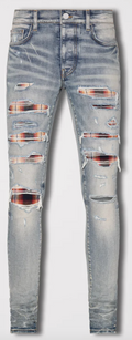 Amiri jeans trasher plaid red