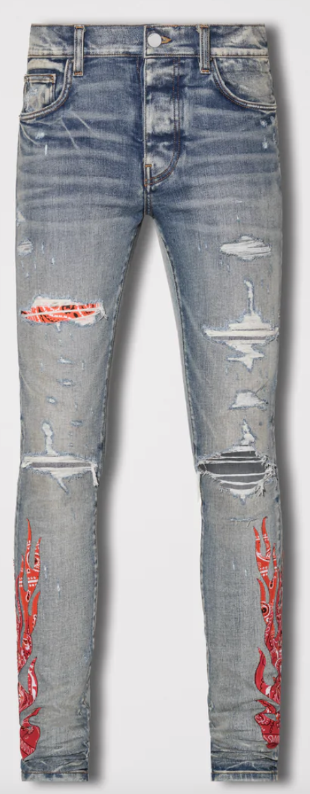 Amiri jeans orange flame