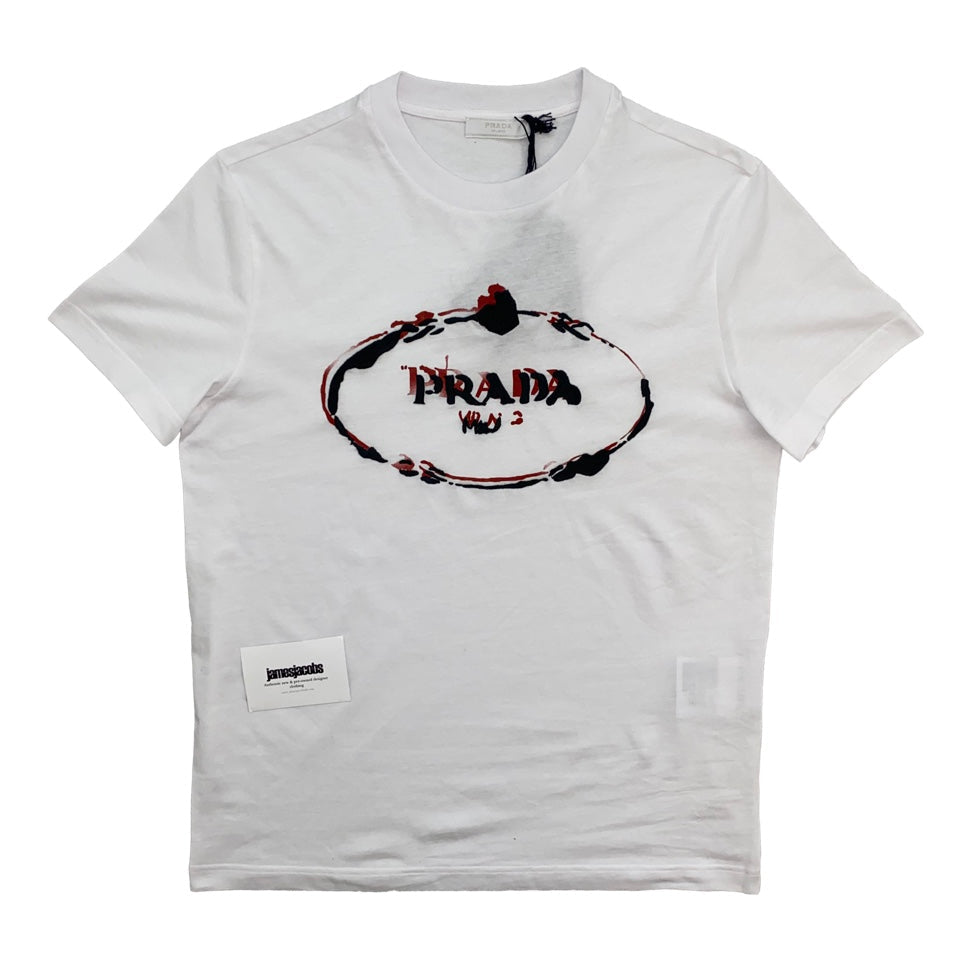 Prada tee big logo red/navy