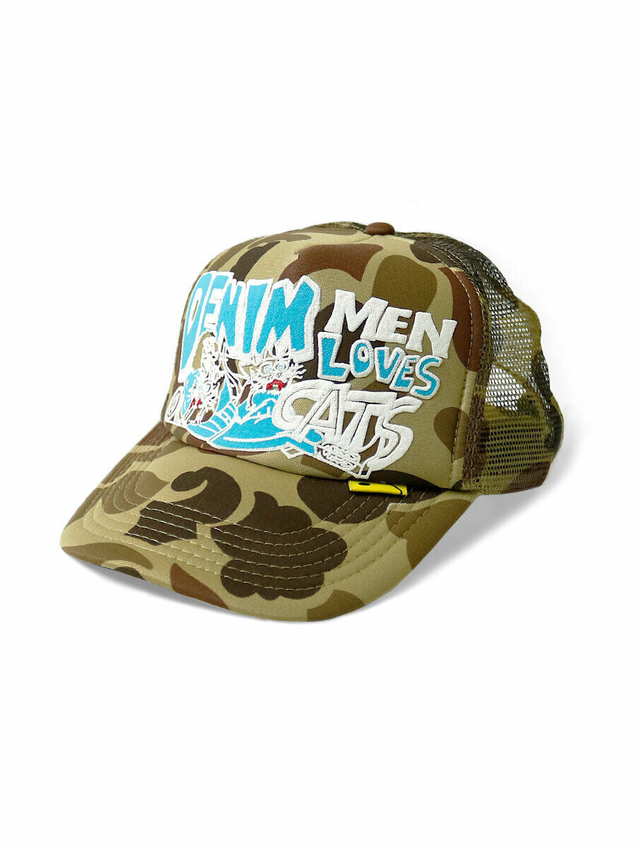 Kapital Trucker Hat “Denim Men Loves Cats” (Camo)