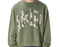 Amiri Distressed Logo Crewneck (Olive)