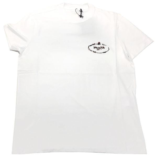 Prada Small Logo Tee (White/Red)
